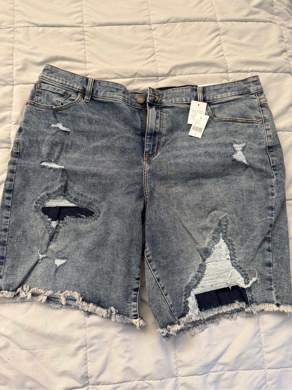 Lane Bryant Distressed Denim Shorts - Light Blue Wash